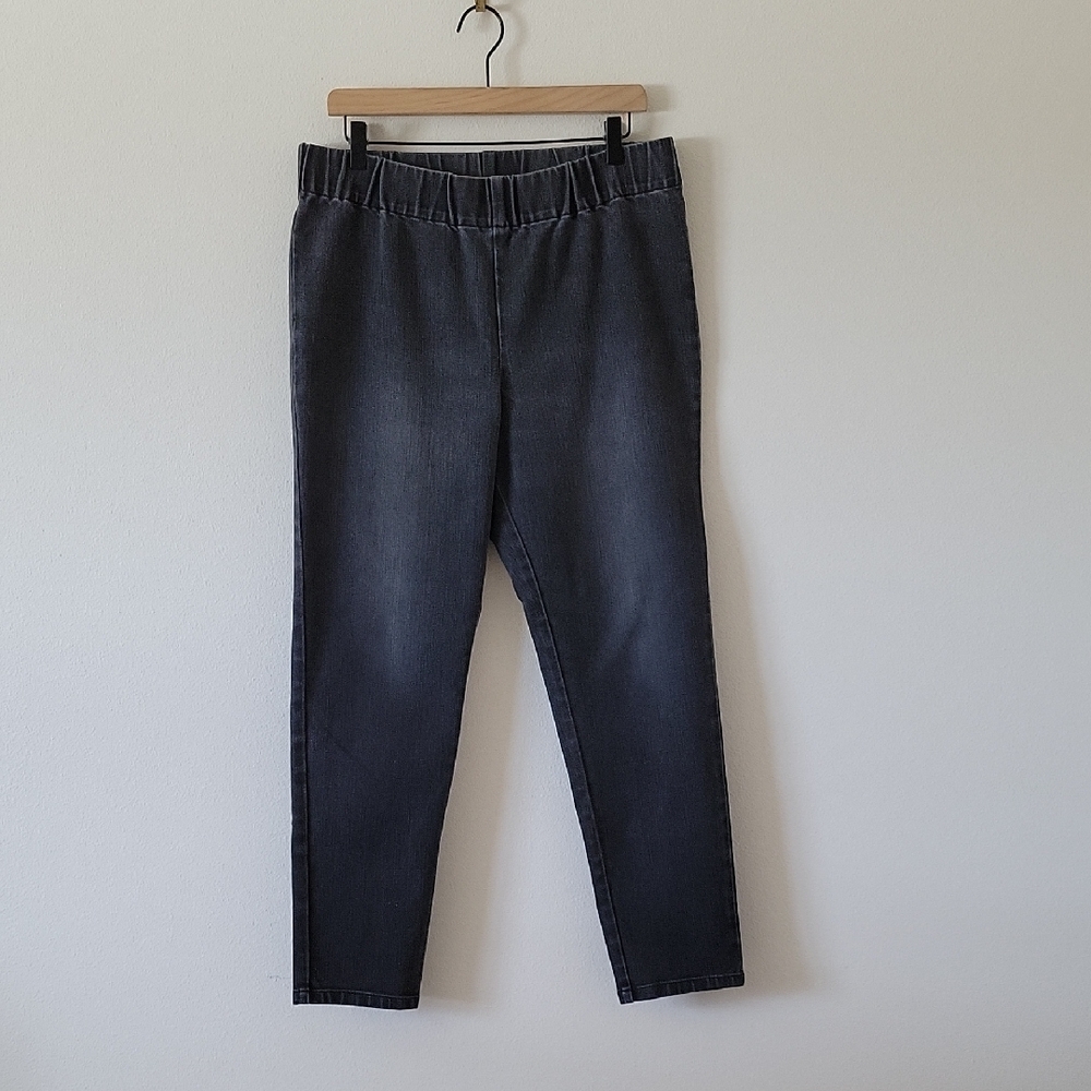 Soft Surroundings Grey Black Pull-on Jegging Size Large